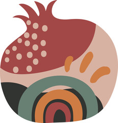 abstract pomegranate in childish style.