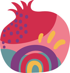 abstract pomegranate in childish style.