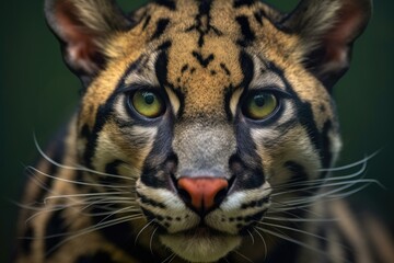 Fototapeta premium close up of a leopard with green eyes