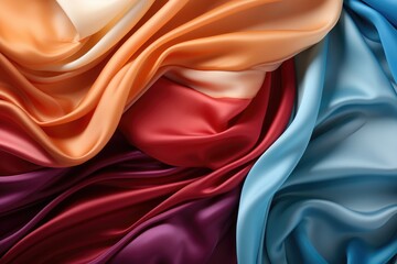 Fototapeta premium Vibrant Satin Fabric Palette