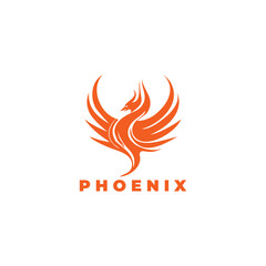 Simple and elegant phoenix wing logo animal abstract. Vector illustration.