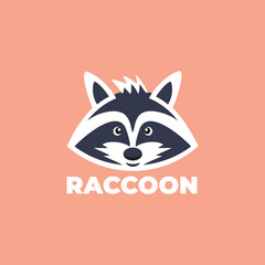 Template for logos, labels, icons, and emblems with Raccoon head. Vector illustration.