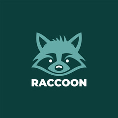 Template for logos, labels, icons, and emblems with Raccoon head. Vector illustration.