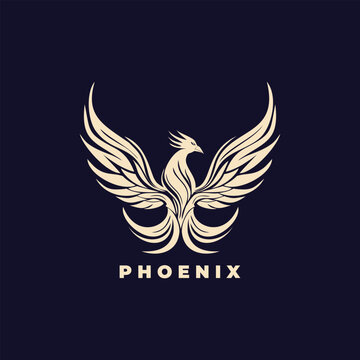 Simple and elegant phoenix wing logo animal abstract. Vector illustration.