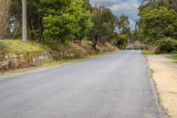 country road through regional town of Daylesford in Victoria