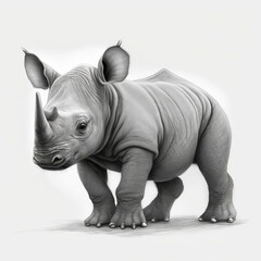 rhinoceros rhino black and white