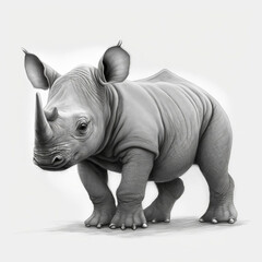 Fototapeta premium rhinoceros rhino black and white