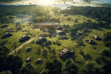 aerial view of a warzone