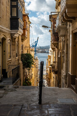 small, winding, mediterranean alley