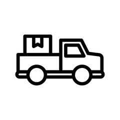 delivery truck line icon illustration vector graphic. Simple element illustration vector graphic, suitable for app, websites, and presentations isolated on white background