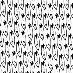 Sharp oblong objects look like the cut bodies of a fish