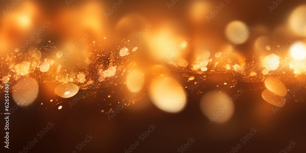Poster a gold abstract bokeh background. generative ai image aig30.