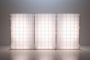 empty white room with white panels