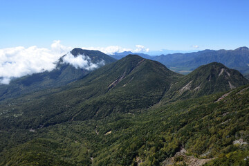 Obraz na płótnie Canvas Climbing Mount Nyoho, Tochigi, Japan