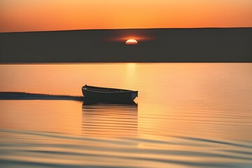 boat at sunset.
Generative AI
