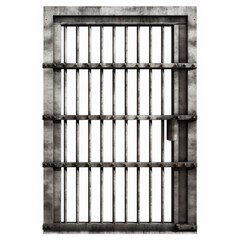 Barred and Isolated: Prison Cage Door in Solitude