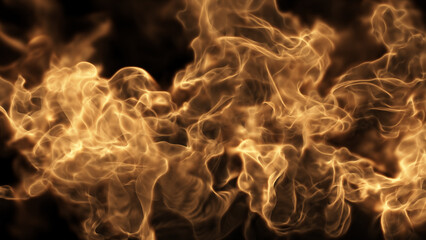 The flames of the fire are burning in close-up. Can be used as a video texture or background for design projects, scenes, etc.