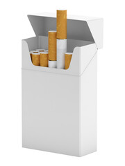 Pack of cigarettes isolated on transparent background