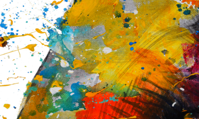 Abstract Colorful  painting isolated on transparent background. watercolor png