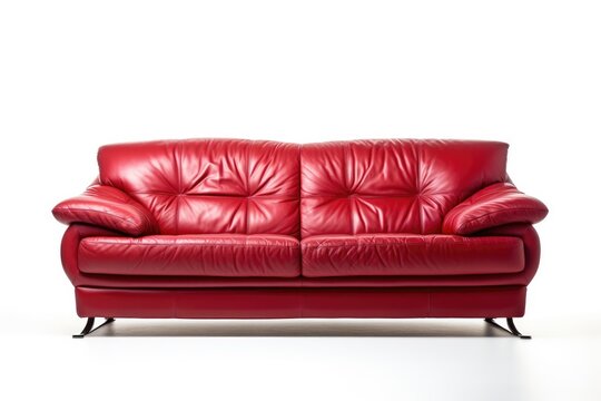 red couch isolated on white