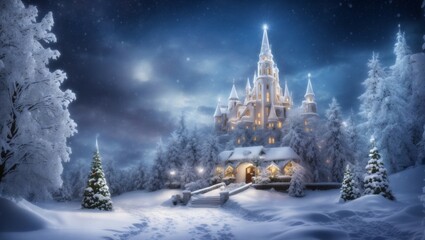 Create Your Enchanting Winter Wonderland Christmas Card with Snowy Magic!