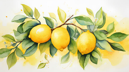 watercolor painting of lemons. 