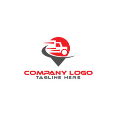 logistic truck logo design trailer vector transport express cargo 
