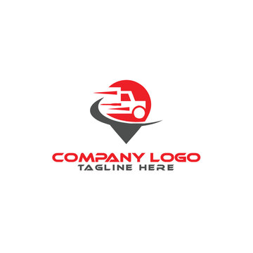 logistic truck logo design trailer vector transport express cargo 
