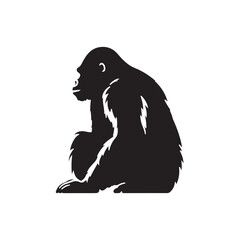 black and white silhouette of a gorilla © AleDL