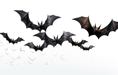 Naklejka premium Black vampire isolated on a white background. Generative AI