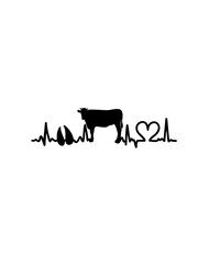 Cow heartbeat  SVG vector graphic and cut file 