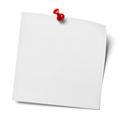 note paper pin office reminder push message memo post business background white board notice blank clip thumbtack tack label red empty notepad