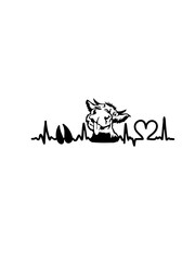 Cow heartbeat  SVG vector graphic and cut file