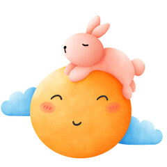 rabbit and moon
