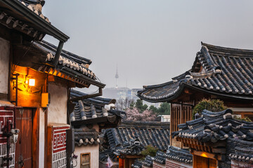 Fototapeta na wymiar Seoul's popular landmarks in springtime
