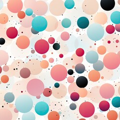 Colorful background with various circles and shapes. Generative AI illustration