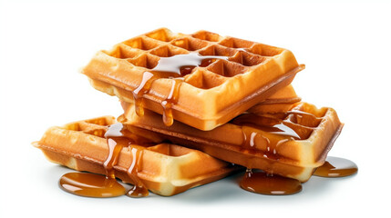 Belgian waffles with jam. Generative Ai. 