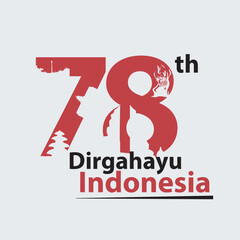 indonesia independence day 17 august poster or banner social media post 78th years 17 august celebration
