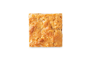 Oatmeal fig bars on a white isolated background