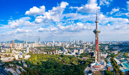 Urban Environment of Jiangsu Nanjing Broadcast Television Tower, Jiangsu Province, China