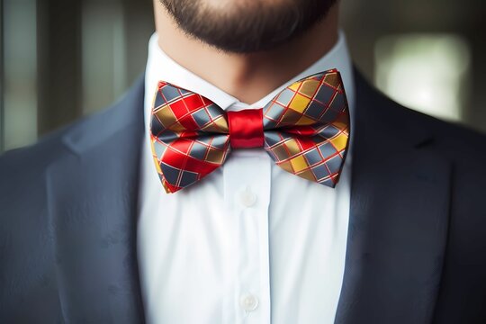 A man using suite wearing bowtie. 
