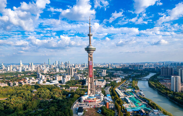 Fototapeta premium Urban Environment of Jiangsu Nanjing Broadcast Television Tower, Jiangsu Province, China