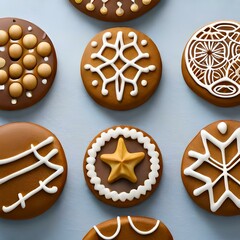 Gingerbread on a neutral background created by artificial intelligence on a neutral background created and generated by AI