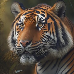 Fototapeta premium portrait of a tiger generative ai tools 