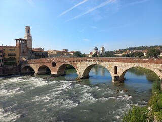 Fototapeta premium Ponte Pietra, Verona, Veneto, Italia