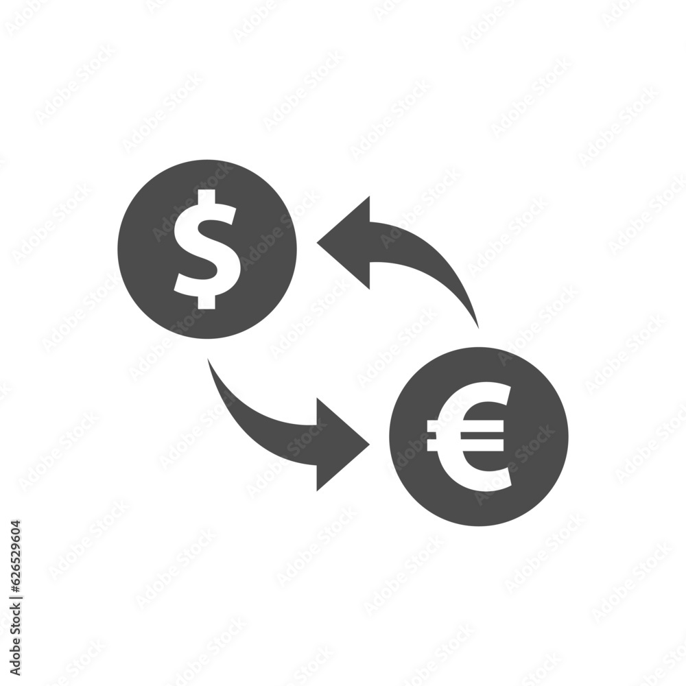 Poster currency exchange glyph vector icon isolated. currency exchange stock vector icon for web, mobile ap
