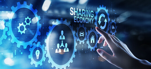 Sharing economy rental rent business innovation technology concept.