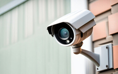 security camera on a wall background