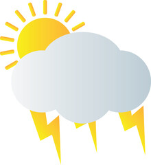 Rainy Day Icon. Cloud, rain drops, Sun, Moon, Static, Thunder and day and night time symbol.