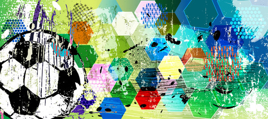 womens soccer, football, illustration with paint strokes and splashes, grungy mockup, great soccer event - 626531043